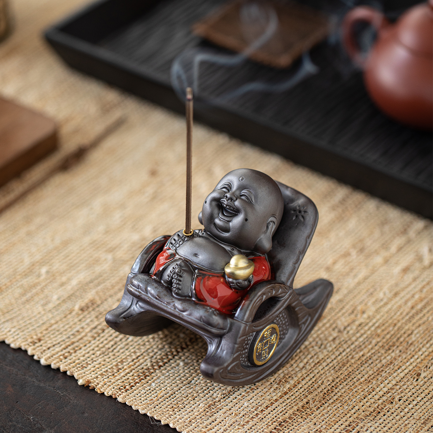 趣味摇摇椅弥勒佛摆件