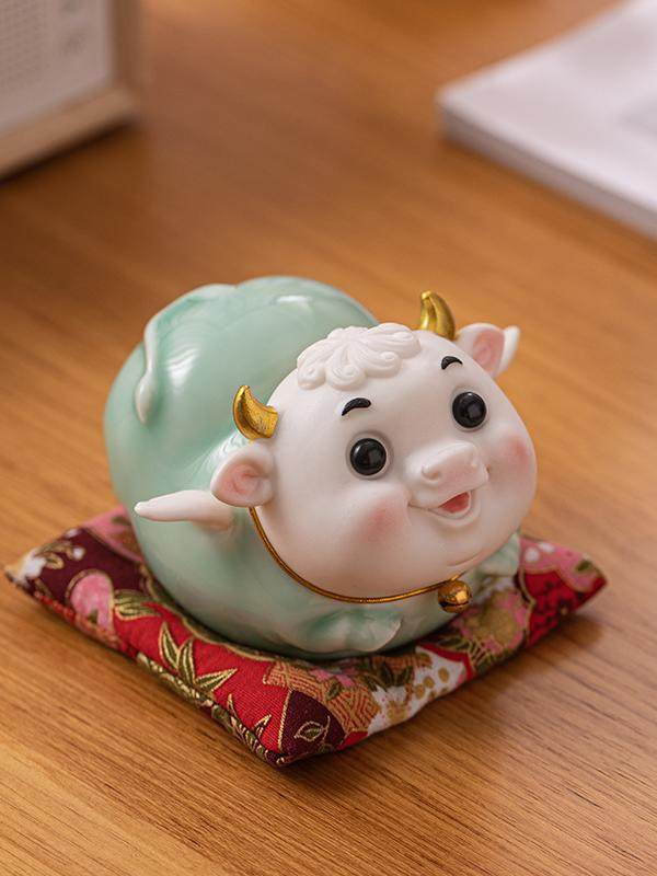 创意陶瓷生肖动物牛摆件家居客厅桌面装饰品节日生日送男友小礼品,家居饰品,桌面摆件,淘宝优惠券,粉丝福利购,淘宝优惠卷