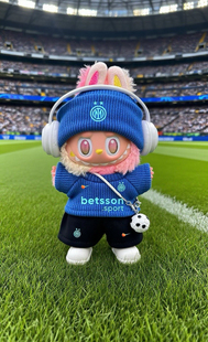 定制17cm玩偶衣服三代拉布布国米球衣前方高能labubu国际米兰娃衣