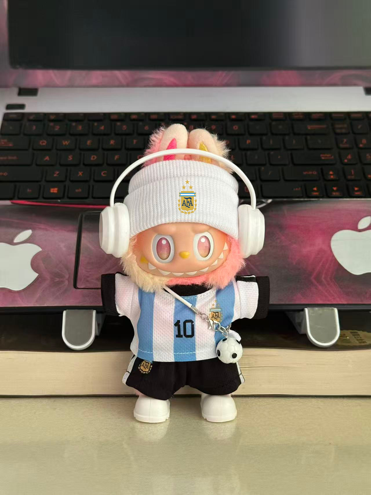 17cm拉布布新款衣服10号梅西阿根廷球衣labubu三代前方高能娃衣