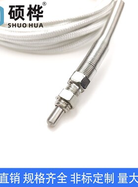 WRE-291热电偶 E型M8探头5*20m*4000mm 纱包线测温线 WRE-187探头