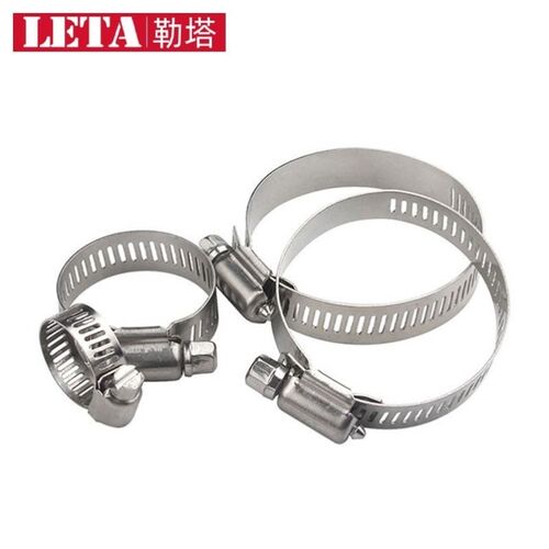 勒塔LETA304不锈钢喉箍扎带46-70宽12mm50根水管箍卡箍管卡管夹