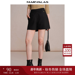 直筒OL西装 新品 裤 阔腿裤 子 曼德诗高腰百搭短裤 休闲裤 2025秋季