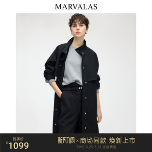 外套M61B1060 Marvalas2026春曼德诗风衣气质收腰长款 商场同款