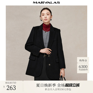 時(shí)尚 曼德詩(shī)100%綿羊毛西裝 大衣2024冬季 新款 戧駁領(lǐng)設(shè)計(jì)毛呢外套女
