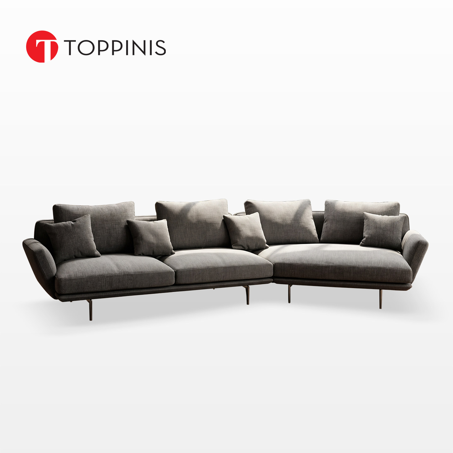 Toppinis意式极简转角布艺沙发大平层高端客厅异形转角真皮沙发