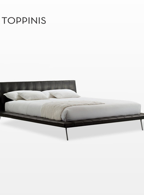 Toppinis意式轻奢真皮床 别墅大平层高端主卧双人床1.8m真皮床