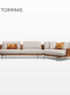 Toppinis异形转角布艺沙发客厅意式轻奢弧形设计师斜角组合沙发