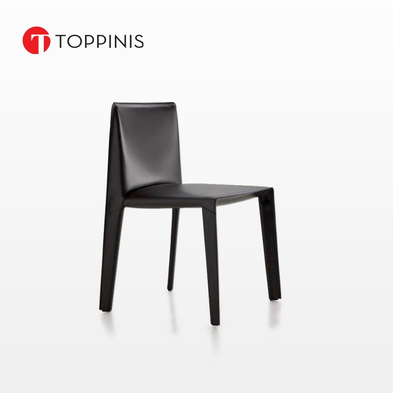 Toppinis 意式极简轻奢马鞍真皮餐椅简约现代B&B DOYL书椅皮椅子