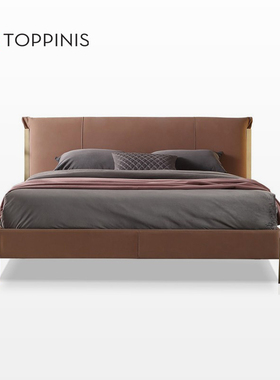 Toppinis轻奢床高端奢华主卧室别墅意式极简设计师款1.8米双人床