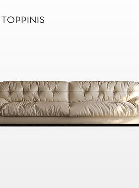 Toppinis云朵milano真皮沙发意大利baxter大平层直排三人位沙发