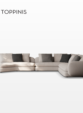 Toppinis圣日耳曼布艺沙发Poliform意式现代简约异形转角客厅沙发