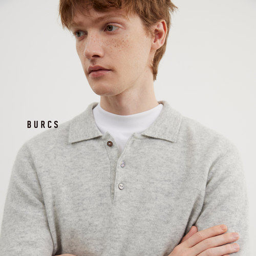 Burcs全羊毛无缝编织POLO毛衣