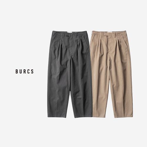 BURCS全棉三股纱宽松直筒西裤