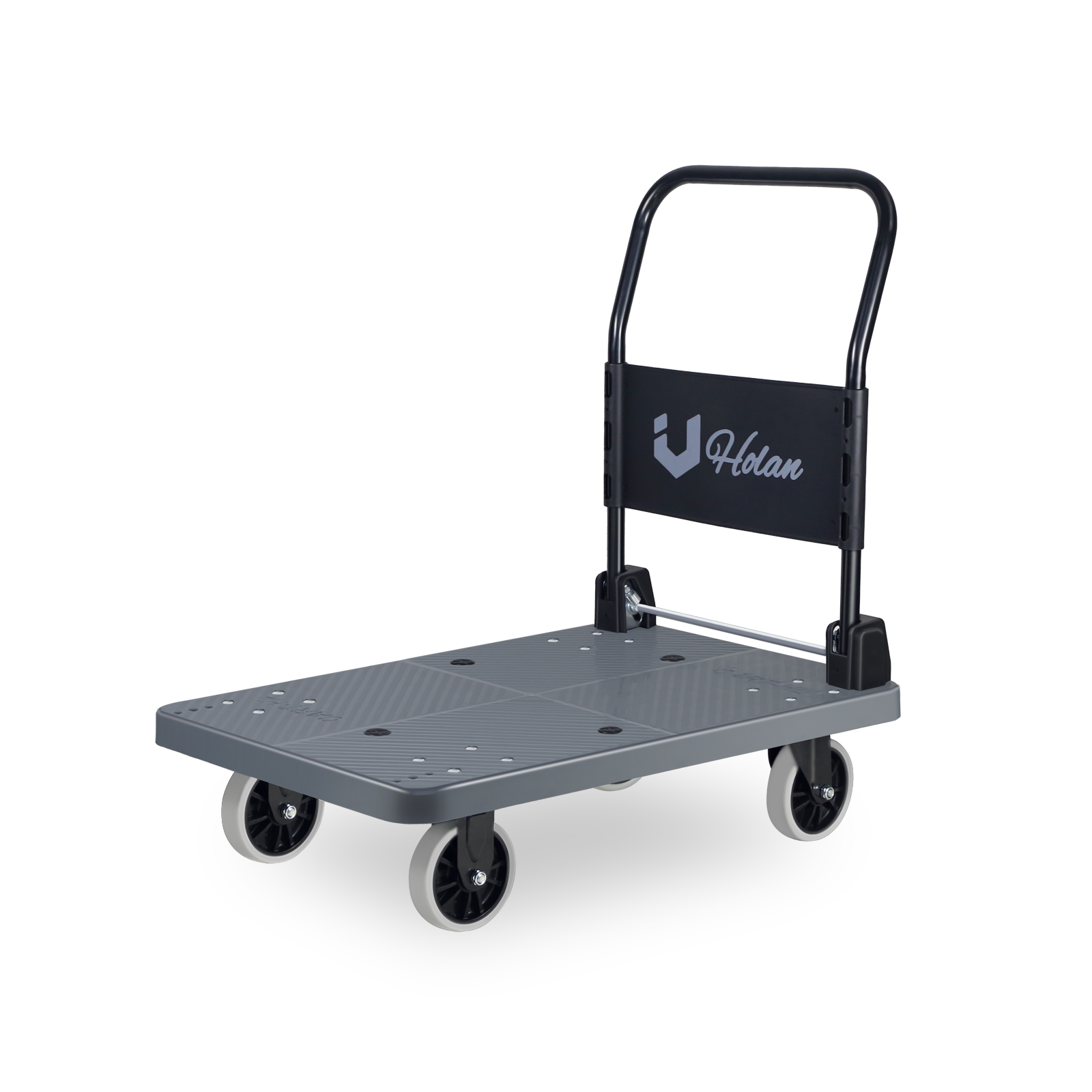 拉货手推车搬运车平板车家用载重可折叠灰色快递推车FD85342402