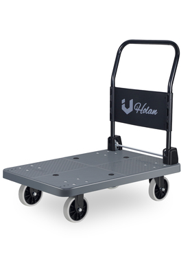 拉货手推车搬运车平板车家用载重可折叠灰色快递推车FD85342402