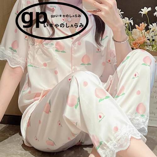 日本gp冰丝睡衣女水蜜桃家居服