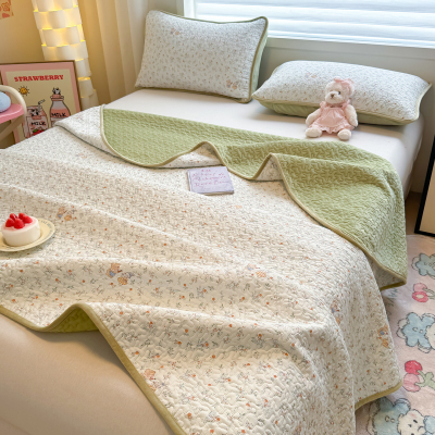 A类一面全棉一面牛奶绒床盖