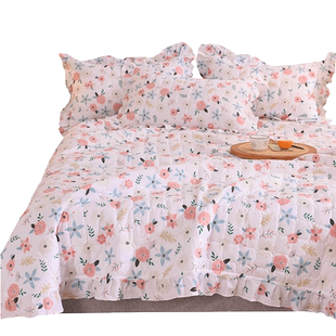 2025新款纯棉加厚单人床盖三件套全棉夹棉绗缝榻榻米床单四季通用