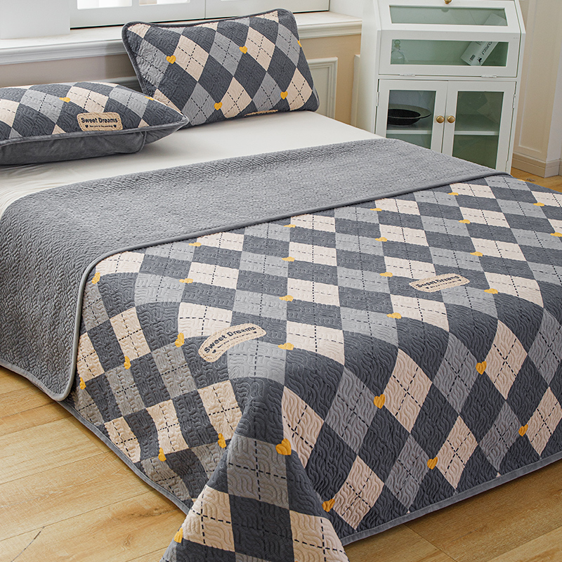 2024新款一面纯棉一面绒床盖