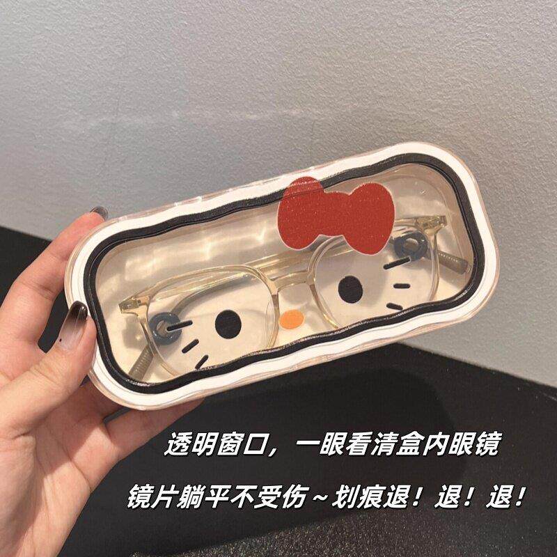 hellokitty眼镜盒可挂包佩戴收纳盒子保护套可挂式随身眼镜包精致