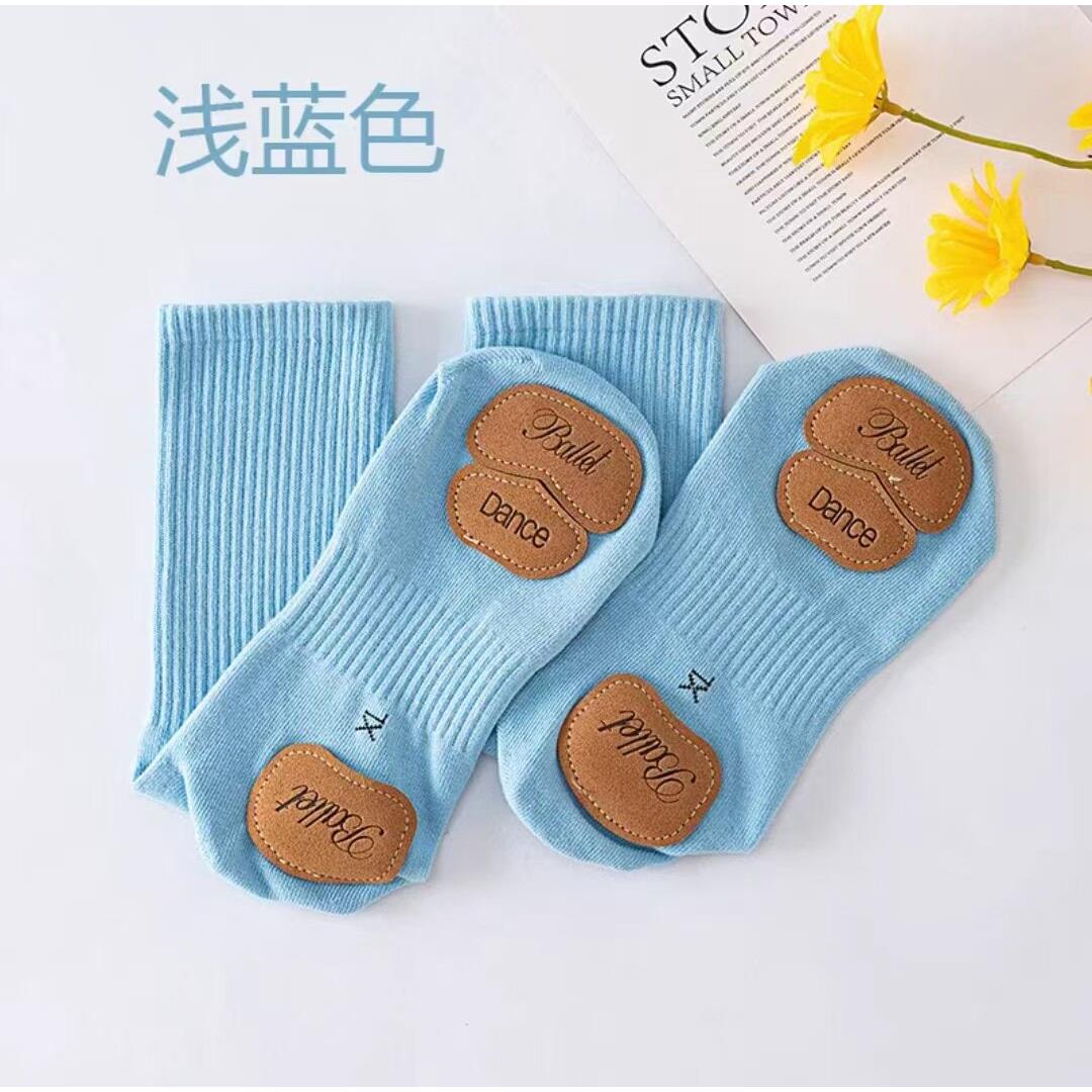 女童舞蹈袜防滑皮底现代舞地板袜跳舞练功加厚中筒袜现代舞芭蕾袜