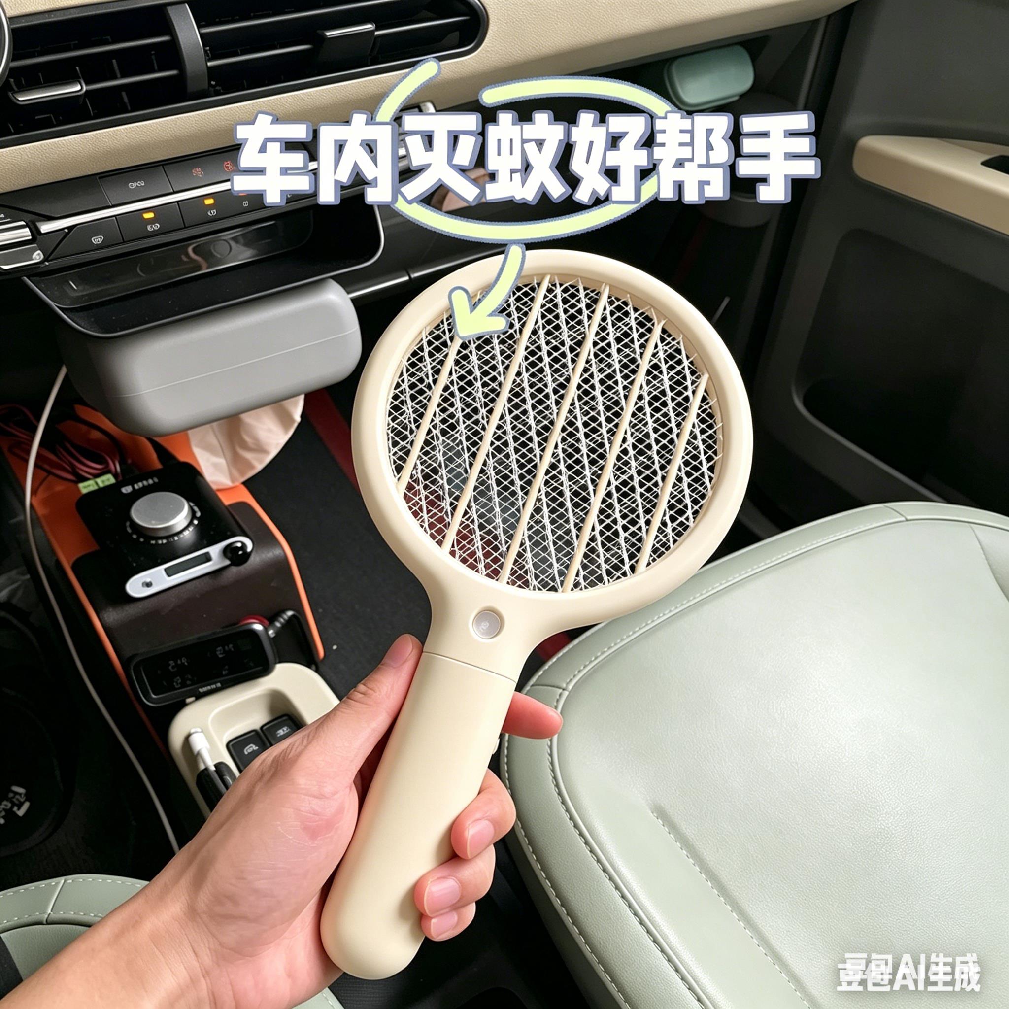 宝宝坐车不怕被蚊子咬了!车载便携迷你电蚊拍车内小巧充电蚊拍