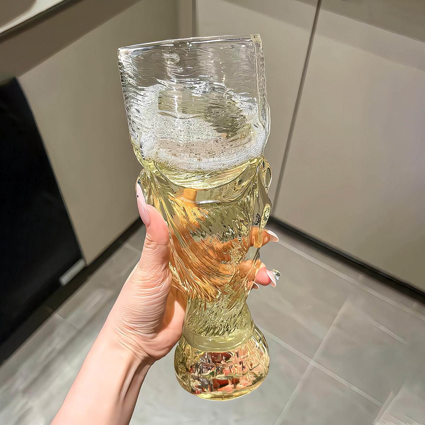 啤酒杯家用高颜值招待客人果汁家用轻奢大力神杯简约世界杯啤酒杯