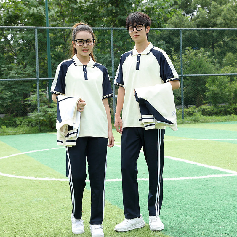 中小学生校服幼儿园园服夏男女短袖套装T恤POLO衫毕业班服运动服