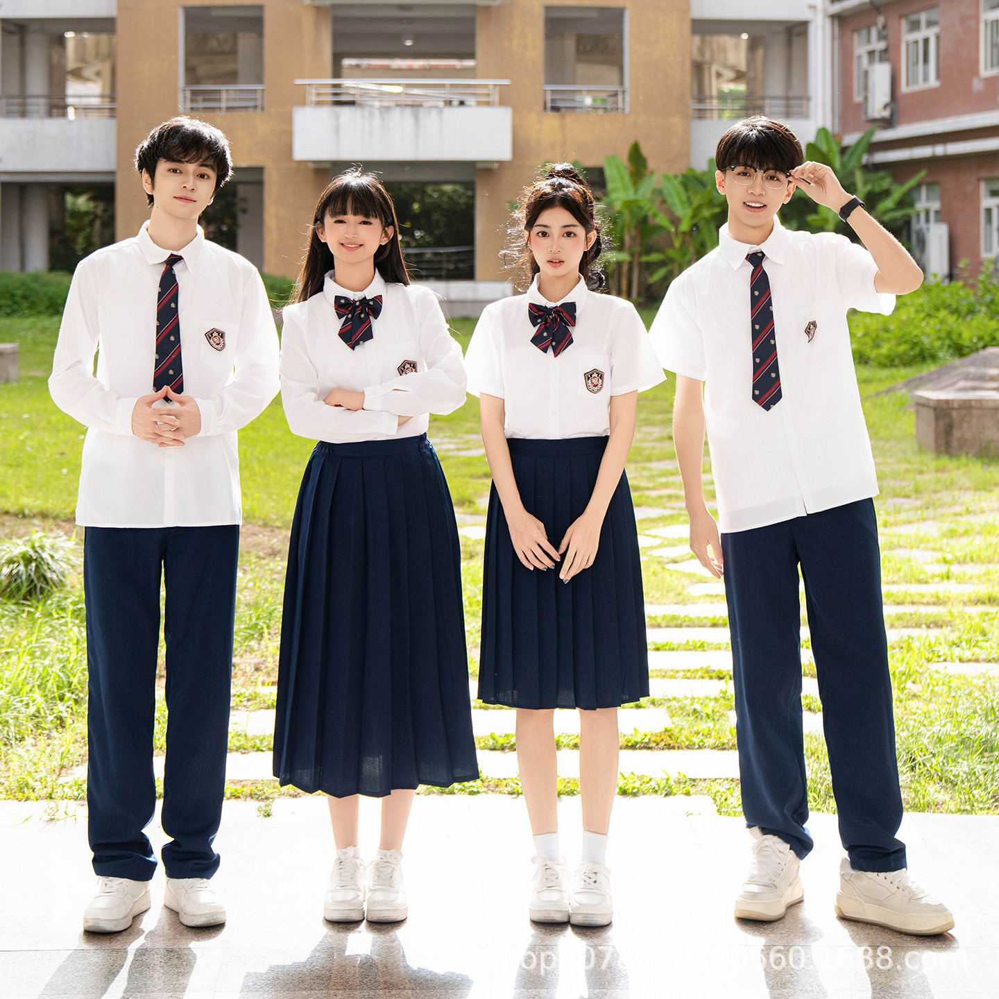 朗诵合唱比赛演出服长裙初中高中生小学生动会毕业班服校服套装