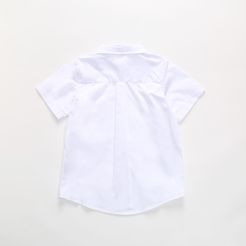 斯踏迪儿童白衬衫男童短袖班服打底白色衬衣园服夏季小学生y校服