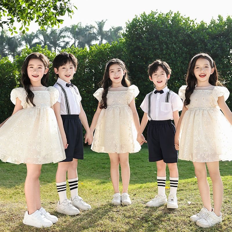 小学生班服夏装英伦学院风幼儿园园服儿童套装夏季校服女童裙子潮