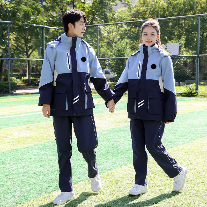 秋冬小学校服防水套装可拆卸冲锋衣三件套初高中生班服外套加厚