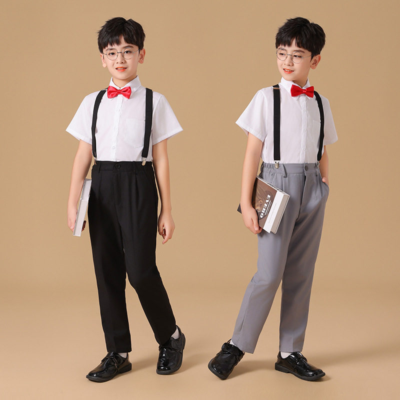合唱团西装演出服男童白衬衫初中生制服西装裤礼服诗朗诵表演服