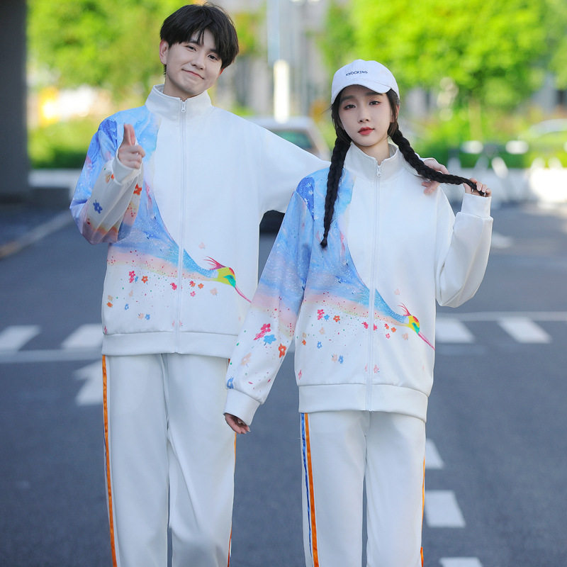 情侣装学生班服校服套装春秋小初高运动会啦啦队比赛演出服装批发