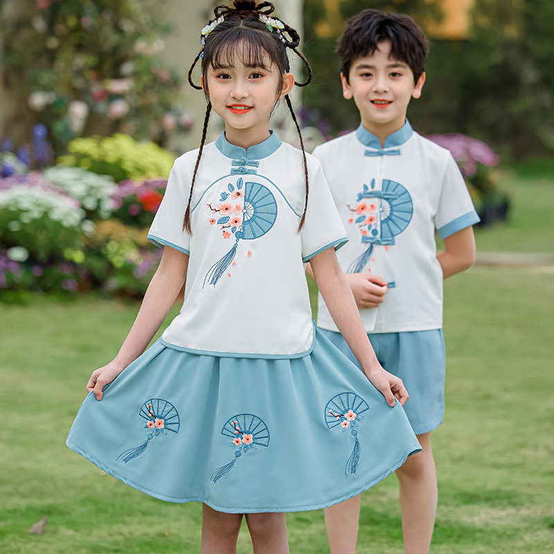 2023幼儿园园服夏装小学生校服表演服班服夏季学院拍摄古装毕业服