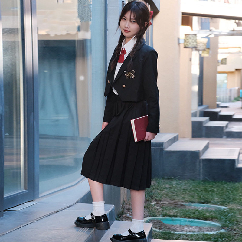日系小西装校服学院风初高中生毕业班服女水手服长袖jk制服裙套装