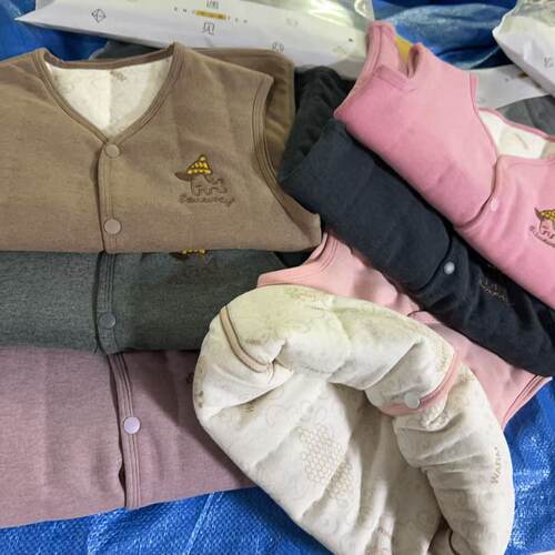儿童三层夹棉羊毛蚕丝马甲校服神器110-160