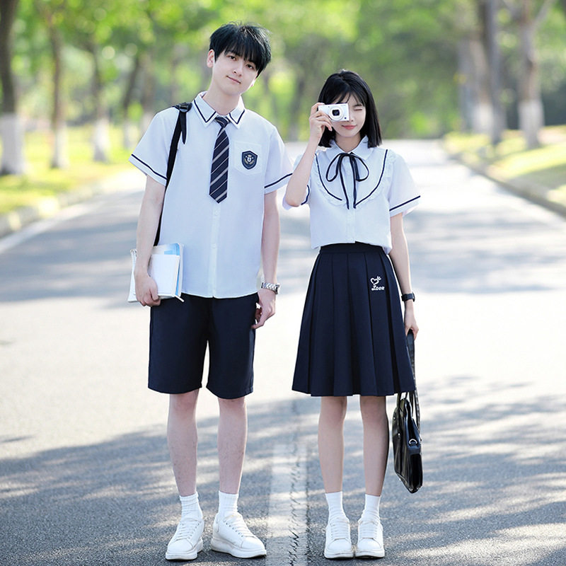 初高中学生班服夏季英伦学院风诗歌朗诵合唱演出服毕业照校服套装