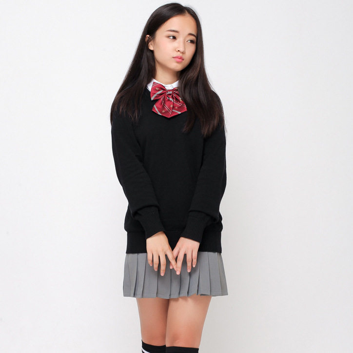 现货日系校园风JK制服男女装学生针织V领长袖套头毛衣制服班校服