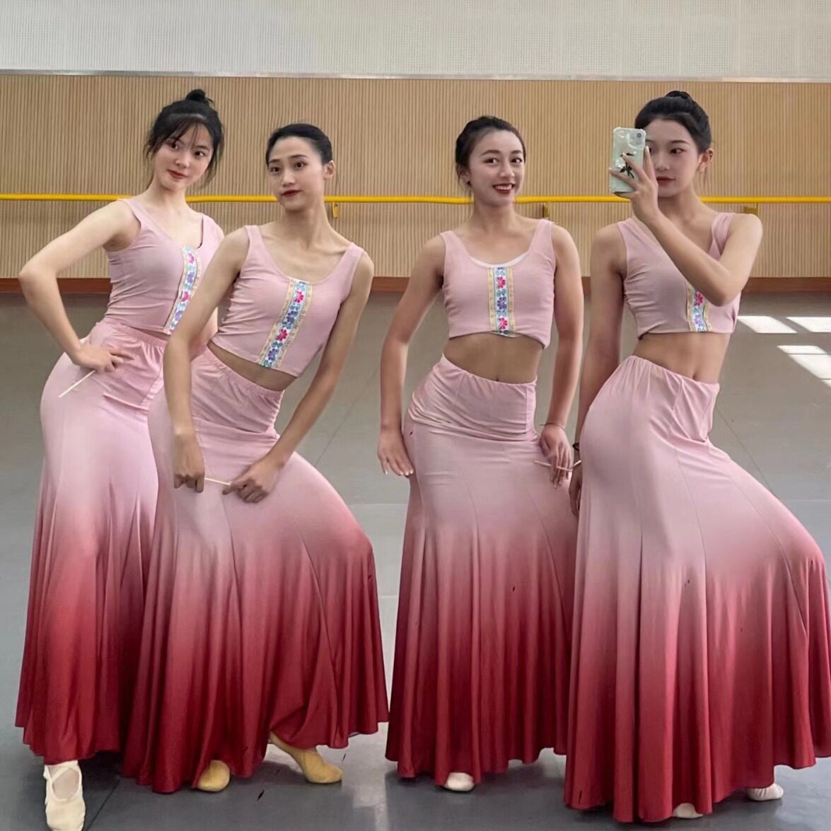 傣族舞蹈成人演出服练功裙表演服女儿童舞裙艺考服装孔雀舞鱼尾半