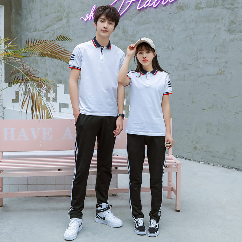 夏季校服中学生短袖套装初高中大学生男女款两件套团体班服运动服