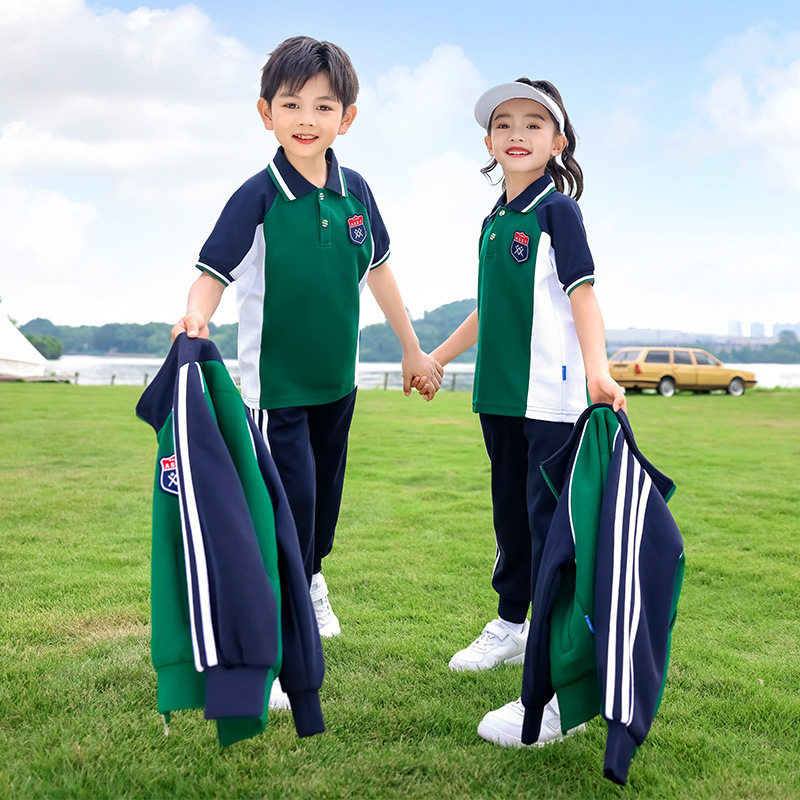 英伦风校服小学生班服春秋装四件套儿童棒球服运动幼儿园园服套装