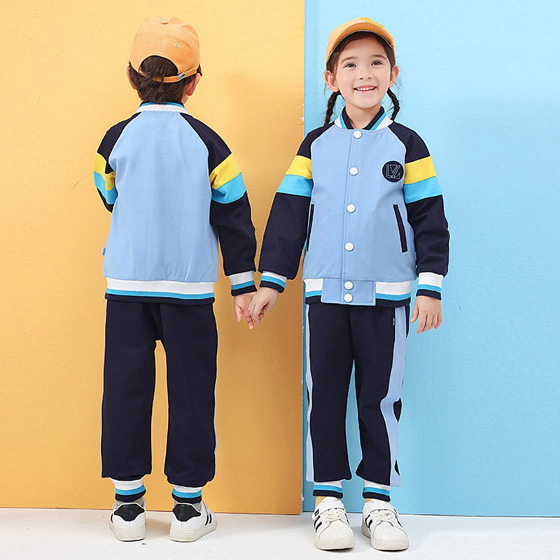 Y2201学生校服套装男女童春秋装棉质透气学院风潮流儿童校服批发
