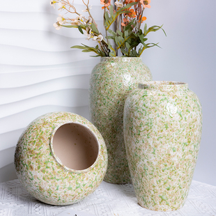 景德镇花瓶台面大口径陶瓷花瓶水培花瓶北欧风家用柜子摆件玄关