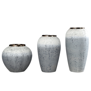 简约现代北欧风复古陶瓷花瓶插干花假花仿真花富贵竹陶瓷花盆摆件