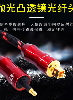 艾利和/艾巴索/索尼D100 D50 mojo PHA3 HUGO 3.5mm圆孔转方口光纤线音频电视机连接耳放解码器功放音响线