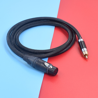 高保真HIFI发烧级超软数字AES平衡单端RCA母转卡农公母XLR转换插头75/110欧阻抗匹配线平衡转非平衡音频线
