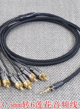 HIFI发烧级Type-C电脑USB适用iPhone苹果13/12/11/XR/MAX手机一分六AC-3功放3.5转6莲花RCA音频线5.1华为手机