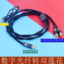 适用智能液晶电视机索尼三星夏普松下电视数字spdif光纤转RCA双莲花6.35线TRS卡侬XLR平衡连接音响功放音箱线